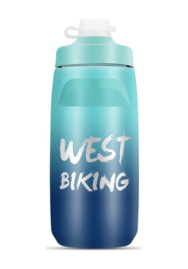 Batı Bisiklet 620ml Bisiklet Su Şişesi Taşınabilir Açık Bisiklet Su Bardağı, Renk: Mavi Degrade Diğer