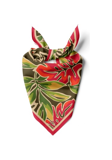 Tropikal Yaprak Desen Bandana/fular Çok Renkli