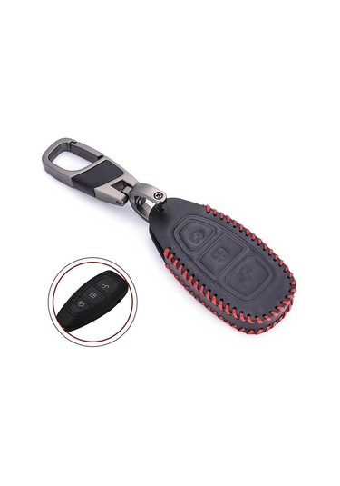 Araba Anahtarsız Uzaktan Anahtar Fob Kabuk Kapağı 3 Düğme Deri Anahtar Kutusu Ford Uyumlu Fiesta Focus 3 4 Mondeo Ecosport Kuga Focus St