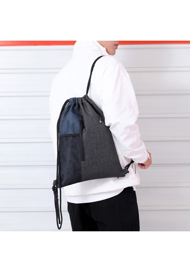 Padalink Su Geçirmez Kulaklık Girişli Çekmeli Sırt Çantası - Gençler Ve Yetişkinler İçin Pratik Seyahat Çantası Mavi