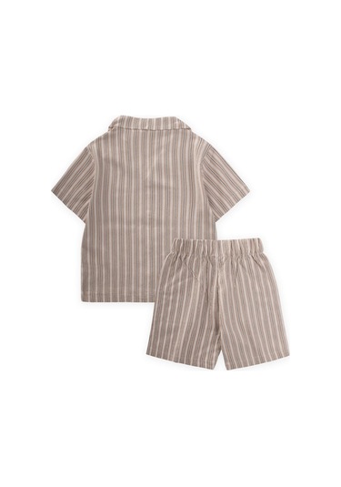 Gofre Gömlek Kapri Takım 2-10 Yaş Bej Bej