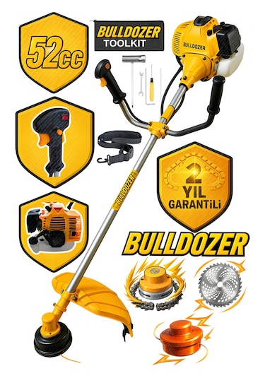Bulldozer PRO5200 Benzinli Motorlu Tırpan Çim Biçme Makinesi