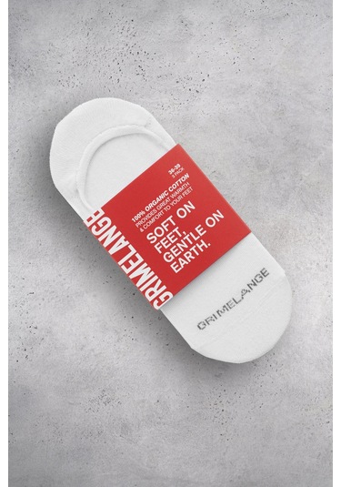 Grimelange MOLIMO  Erkek Organik Pamuklu 3 Lü Paket Beyaz Çorap
