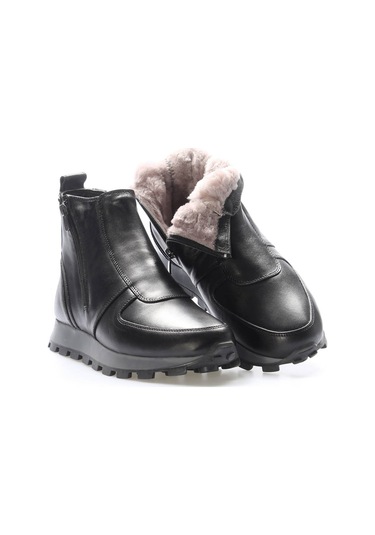 Hakiki Deri Kürklü Erkek Klasik Bot 154kma1712 Siyah