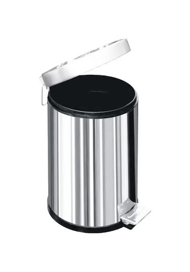 Arı Metal A1003 Pedallı Çelik Kaplama Çöp Kovası 12lt Metalik