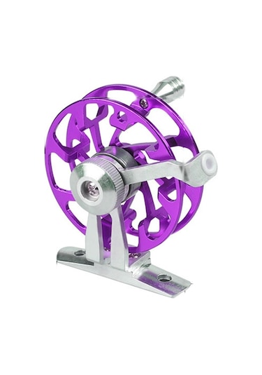 Buz Balıkçılığı Sal Olta Makinesi, Taban İle Tüm Metal İçi Boş Olta Makine, 65mm Mor