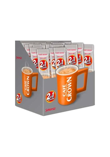 Cafe Crown 2 si 1 Arada Şekersiz Hazır Kahve 48 x 12 G