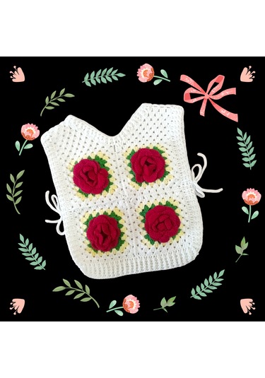 El İşi Yandan Bağcıklı Çocuk Süveter Krem