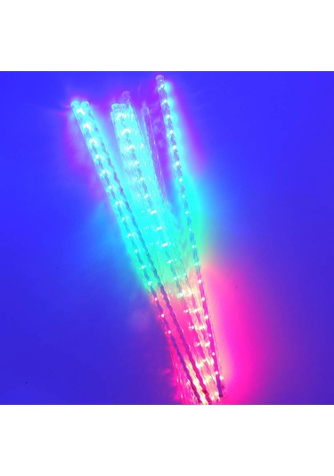 Meteor Kayan Led Işık 10lu Set Tüp 50 Cm Rgb Aydınlatma
