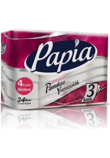 Papia 3 Katlı Tuvalet Kağıdı 24 Rulo