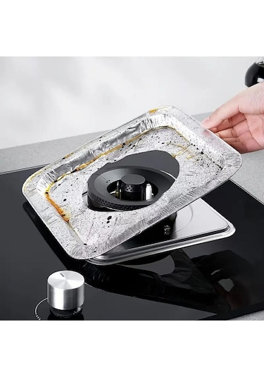 Isıya Dayanıklı Alüminyum Folyo Ocak Koruyucu Gazlı Ocak Korumalı Elektriksiz Ocak Temizlik 10'lu