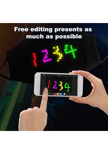 Wezone Bluetooth Bağlantılı Rgb Led Maske - Çok Dilli Yazı & Animasyon Desteği 113 Karakter