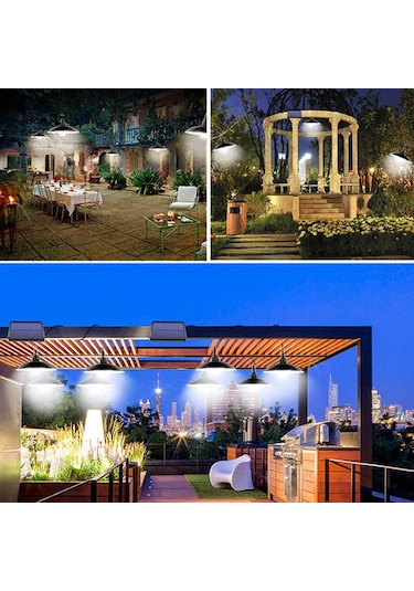 Sones Ip65 Su Geçirmez Dış Mekan Güneş Enerjili Led Ampul Avize İç Mekan Işıkları, Özellikler: Uzaktan Kumandasız Çift Beyaz Işık