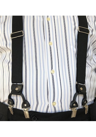 8 Klipsli Siyah Pantolon Askısı