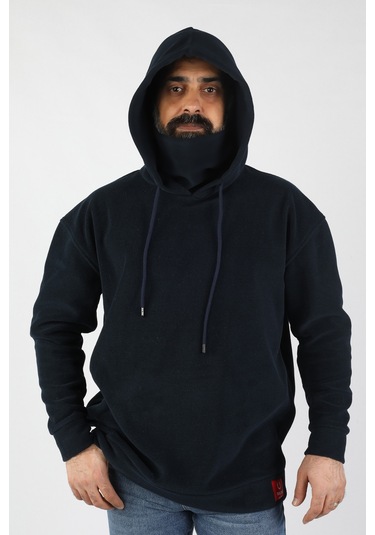 Unisex Kapüşonlu Polar  Lacivert