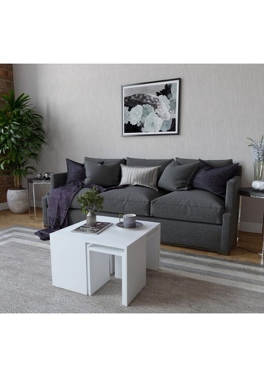 Decormet Ortanca Sehpa Beyaz Beyaz