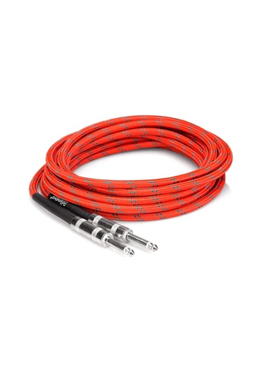 3gt18c3 Kumaş Gitar Kablosu Kırmızı/yeşil 1/4" Ts - 1/4" Ts
