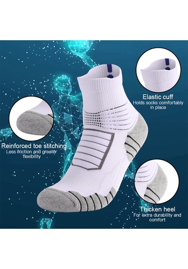 Qingmipy M34-39 Numara Lacivert Basketbol Çorabı - Konforlu, Nemi Emici, Soluklu Ve Kaymaz Altı Koyu Mavi