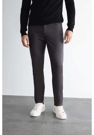 Defacto Chino Kanvas Pantolon Slim Fit Dar Kesim Pamuklu Esnek Dar Paça C9441AX24AUAR9 Antrasit Defacto Chino Kanvas Pantolon Slim Fit Dar Kesim Pamuklu Esnek Dar Paça C9441AX24AUAR9 Antrasit
