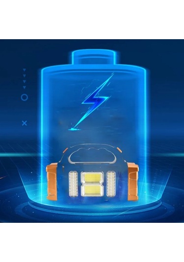 Solar Ve Usb Şarjlı Led + Cob El Feneri 1500 Mah Şarjlı Taşınab Çok Renkli