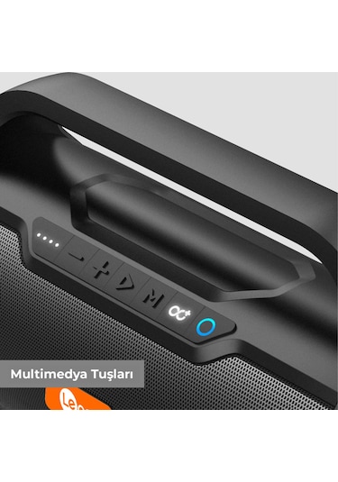 Lecoo DS154 30W Kablosuz Bluetooth 5.0 RGB Aydınlatmalı TWS Stereo Boombox Taşınabilir Hoparlör
