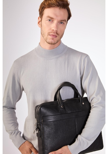Dufy %100 Pamuk Düz Erkek Triko - Slim Fit Gri