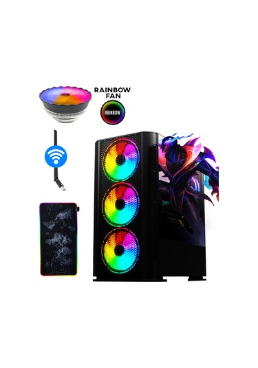 Ramtech Delicious X20 i5-12400F 32 GB 512 GB SSD 8 GB RX580 Dos Masaüstü Oyuncu Bilgisayarı