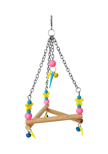 Renkli Boncuklu Ve Üçgen Zilli Kuş Salıncağı 11-16 Cm
