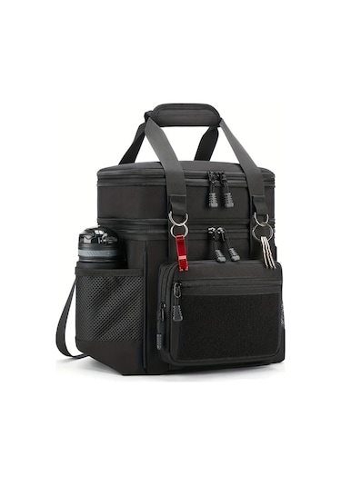 Maxaccess Black Double-layer Izolasyonlu Büyük Öğle Yemeği Kutusu Soğutuculu Çanta Erkek Kadın Yetişkin İş Vardiyası Günlük Seyahat Okul Black-