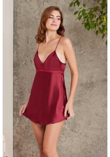 Pierre Cardin Bordo 7025 Kadın 4'lü Saten Takım Gelin Çeyiz Seti 001