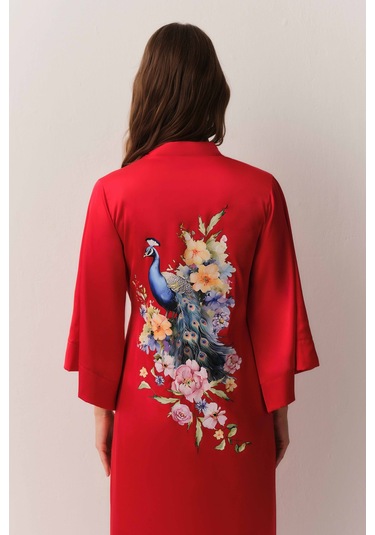 Suwen Ethereal Uzun Sabahlık St4446615l082 Kırmızı