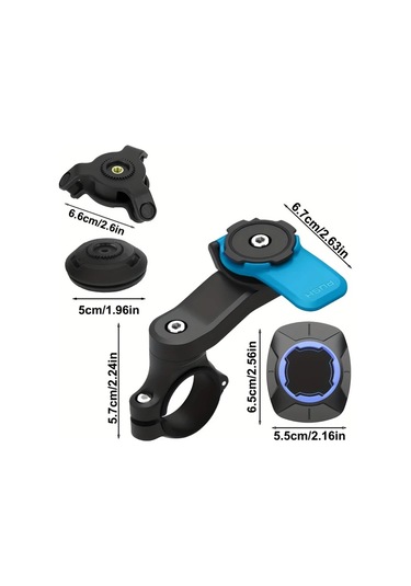 Xuweiwei Motosiklet Bisiklet Telefon Tutucu Kırmızı Yuvarlak Şok Emici 360 Döner Direksiyon Kelepçesi Titreşim Yalıtıcı