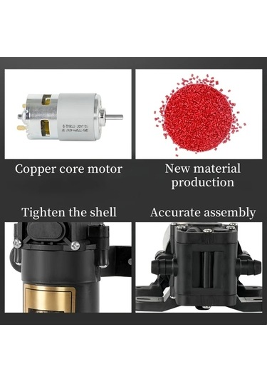 Boatshop1 1 Adet 12v 90psı 3.6lpm Tarımsal Elektrikli Su Pompası Siyah Mikro Yüksek Basınç Diyafram Su Püskürtücü Araba Yıkama 1pc