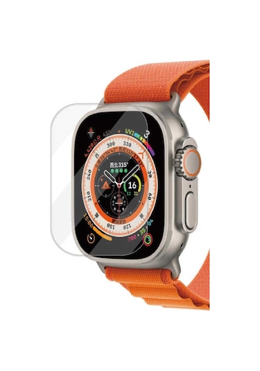 Kilifone - iOs Watch Ultra 49mm Uyumlu - Ekran Koruyucu Akıllı Saat Cam Ekran Koruyucu - Şeffaf