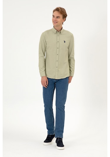 U.s. Polo Assn. Erkek Açık Haki Gömlek Basic 50316723-vr183 Acık Hakı