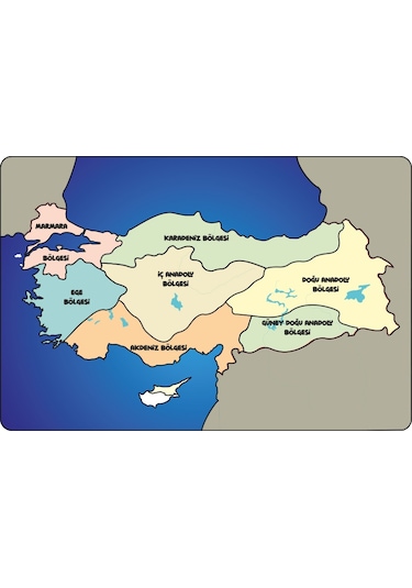 Türkiye Bölgeler Haritası Ahşap Puzzle