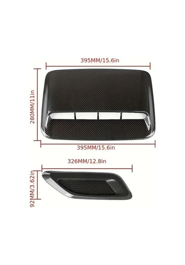Dashanshop 3 Adet Siyah Abs Karbon Fiber Kaput Venti Motor Soğutma Ve Şık Görünüm