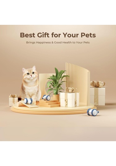 Cheerble Akıllı Kedi Fare Oyuncağı - Şarjlı, Mavi, 6x5x3.6 Cm