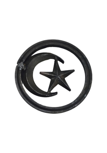 Metal Ay Yıldız Ferforje Türk Bayrağı