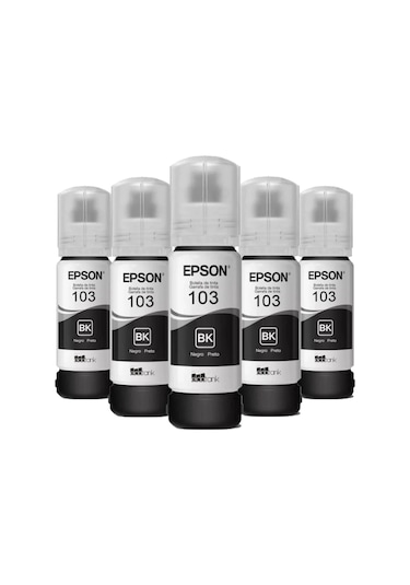 Epson 103 C13T00S14A L3266 Beşli Siyah Mürekkep Kartuş Seti