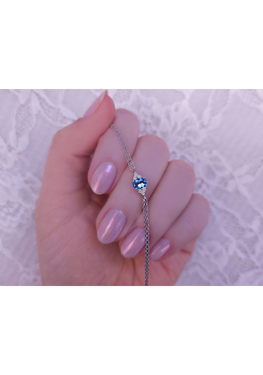 Sirius Pırlanta Ve Oval Mavi Topaz Taşlı Bileklik 0817b0008