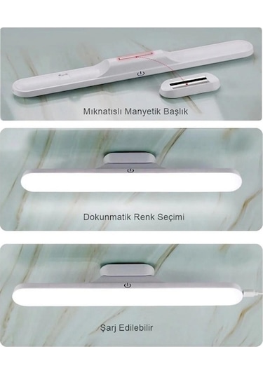 Ct-5249 Şarjlı Led Işık Usb Şarjlı Kablosuz Mıknatıslı Beyaz