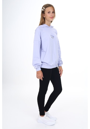 Toontoy Kız Çocuk Baskılı Taytlı Takım Koyu Mavi