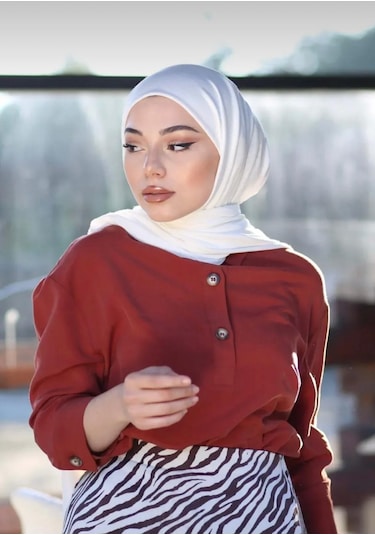 Gesshop Kadın Penya Şal Beyaz