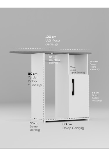 Event Dolaplı Askılı Ütü Masası Mdf