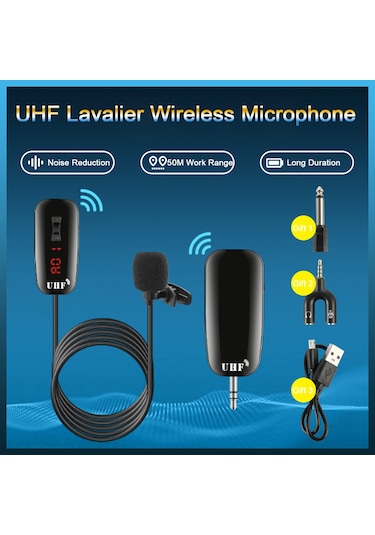 Lemestar Kablosuz Uhf Mikrofon Seti - 50m Menzilli, Akıllı Telefon/pc Uyumlu, Canlı Yayın Ve Kayıt İçin
