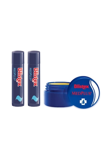 Blistex Kuru ve Çatlamış Dudaklara Onarıcı Bakım Medplus Kavanoz + Stick 2'li