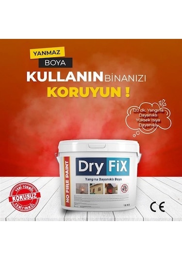 Dryfix No Fire Paint Yangın Geciktirici Alev Almayan Yanmaz Boya 18 Kg Ral 9003 Kırık Beyaz