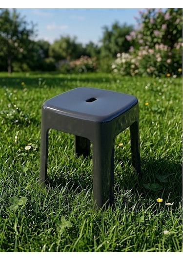 Saban Plastik Alaska Model Sağlam Tabure 36x36x46cm Gri