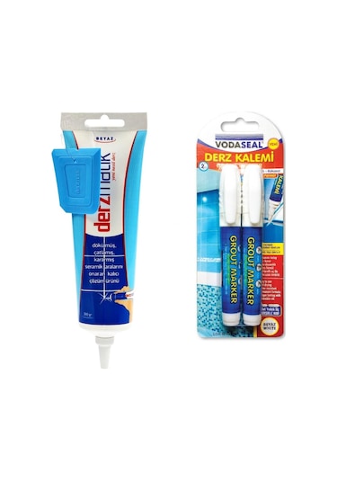 Derzmatik Derz Dolgu 380 gr Beyaz + Derz Kalemi 2 li Set